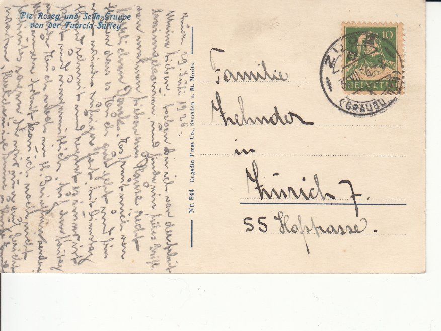 Cartoline postali: Fuorcla Surley 1926 – Usato da Bürglen TG venduto da StampGraf 1
