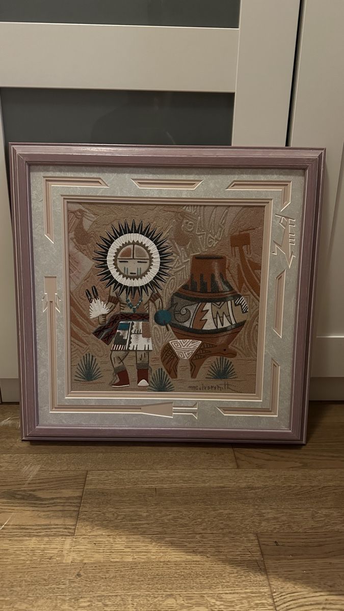 Dipinti: Gerahmtes Sandbild Keith Silversmith Grösse 55x55cm – Usato da Schönenberg ZH venduto da mic_mks9