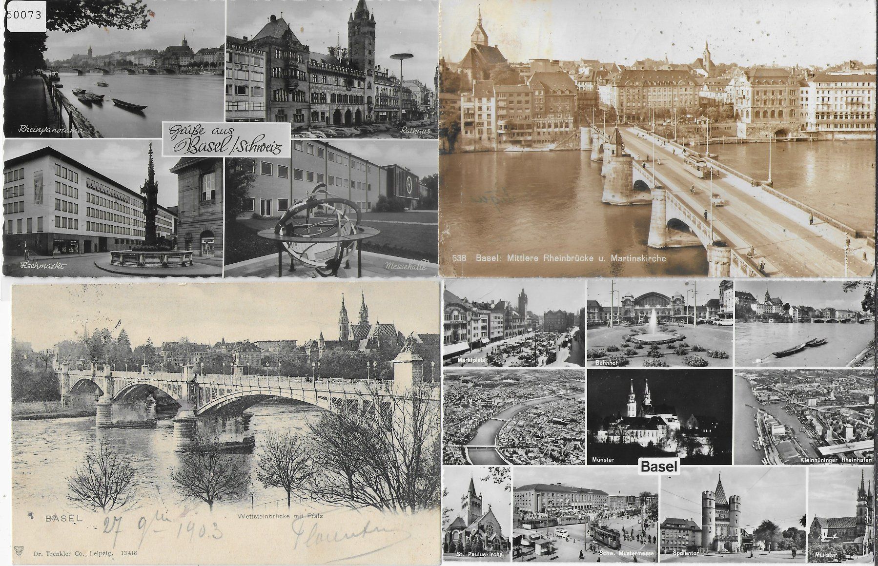 Ansichtskarten: 4 AK - Basel – Gebraucht aus Ettingen von Kartenplanet