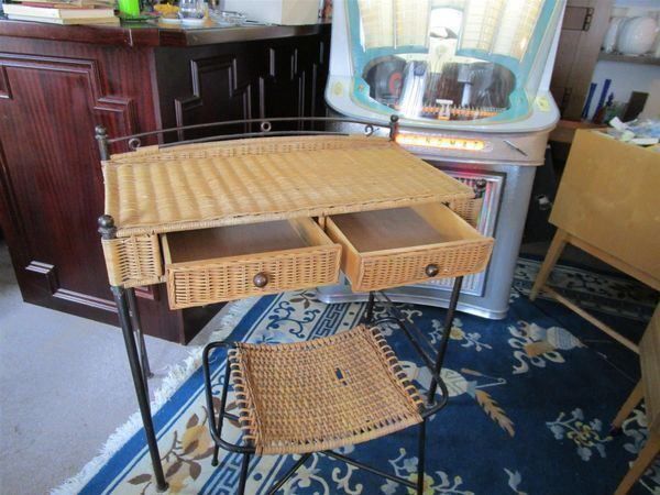 Schreibtische: Nissen String Rattan Schreibtisch Hocker Landh Nissen String – Gebraucht aus Luzern von antikdesign2552 3