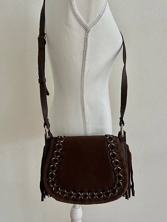 Borse da donna: Tasche dunkelbraun/gold mit Fransen – Usato da Volketswil venduto da oli_l2zq