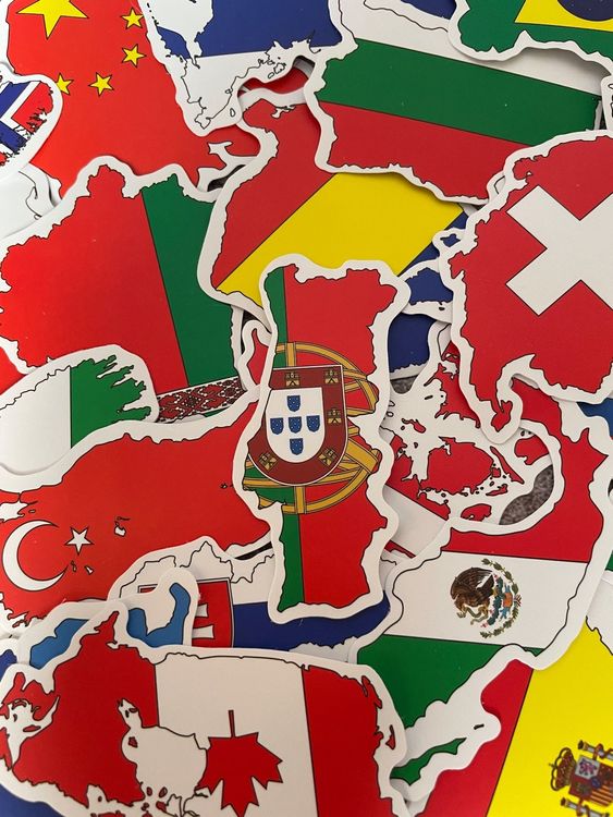 50x Ländern Nationalflaggen Sticker / Aufkleber (Neu (gemäss ...