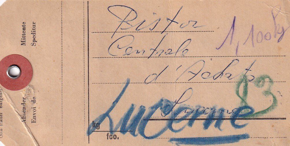 Tutti i francobolli: Paketetikette Fully VD nach Luzern 1955 – Usato da Baar venduto da Asmara111 1