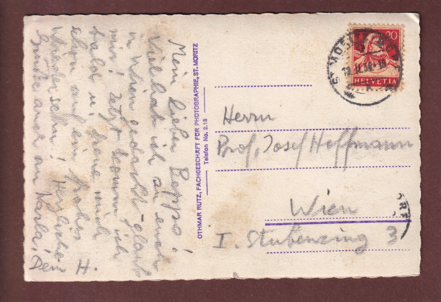 Cartoline postali: Foto Rutz ST. MORITZ - 1934 – Usato da Pully venduto da nicecards-shop 1