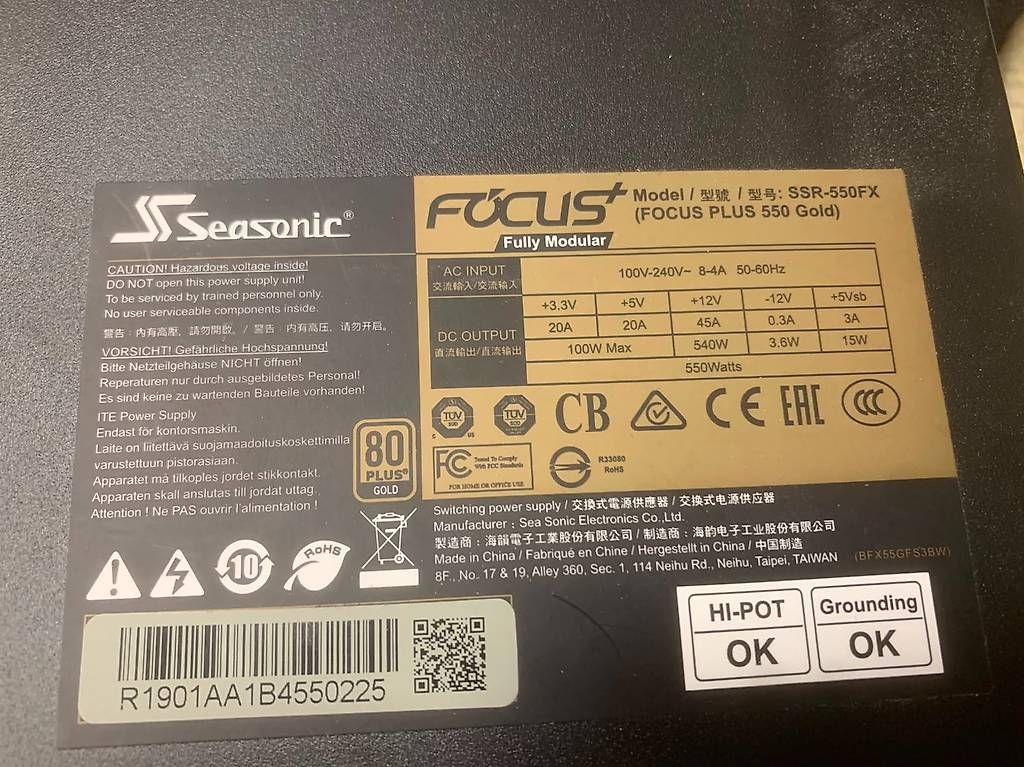 Seasonic Composants électroniques: Seasonic Focus Plus 550 Gold Netzteil – D'occasion à Zürich par Ralliart11 1