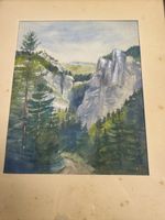 Aquarell auf Papier gerahmt 27x32 cm Original
