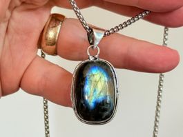 Pendentif Labradorite, Pierre naturelle, Bijou fantaisie ...