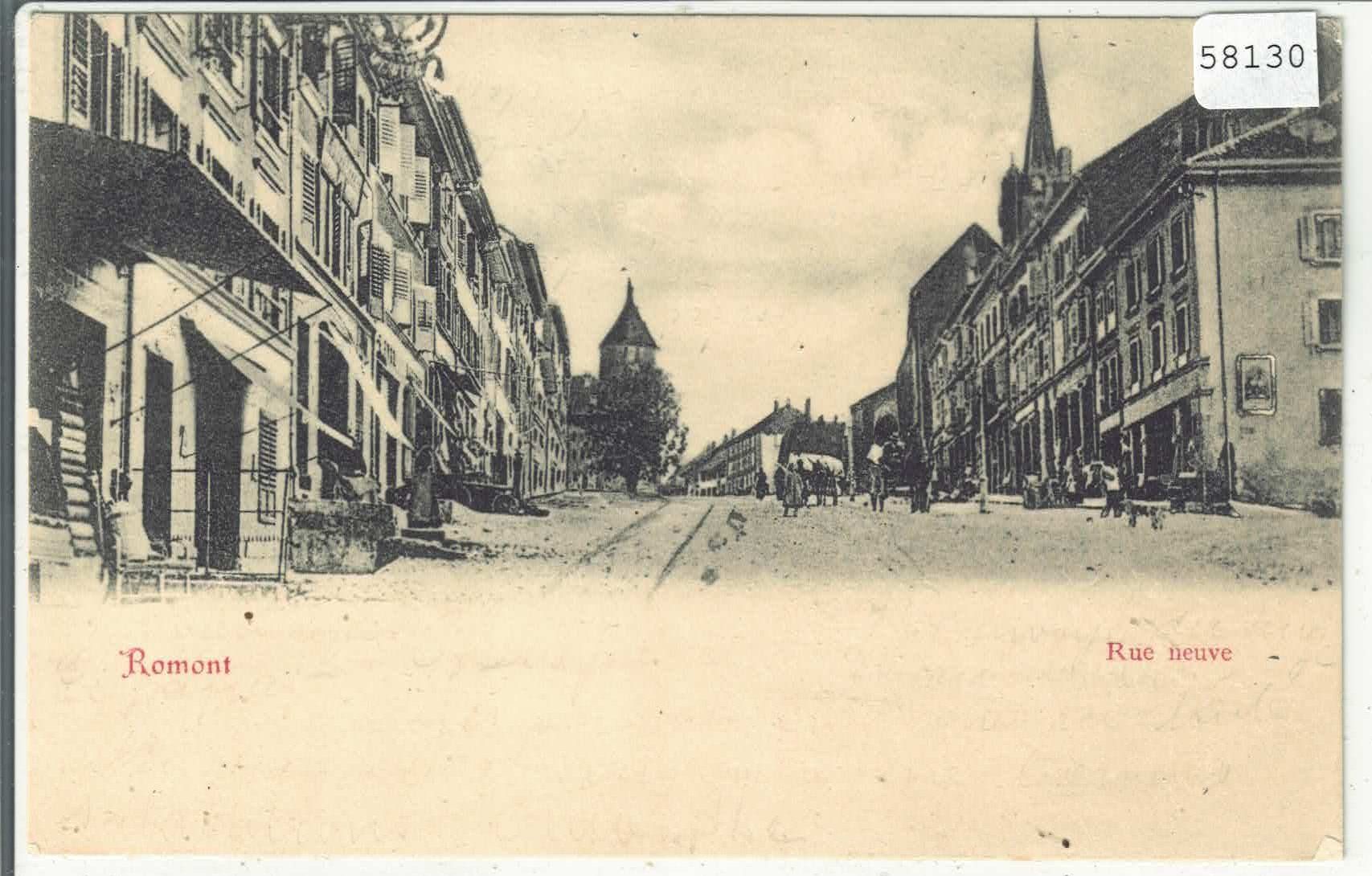 Cartoline postali: Romont - Rue neuve - animee – Usato da Ettingen venduto da Kartenplanet