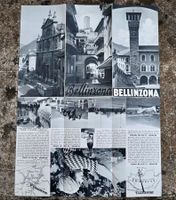 40er/50er Jahre Faltprospekt BELLINZONA burgen