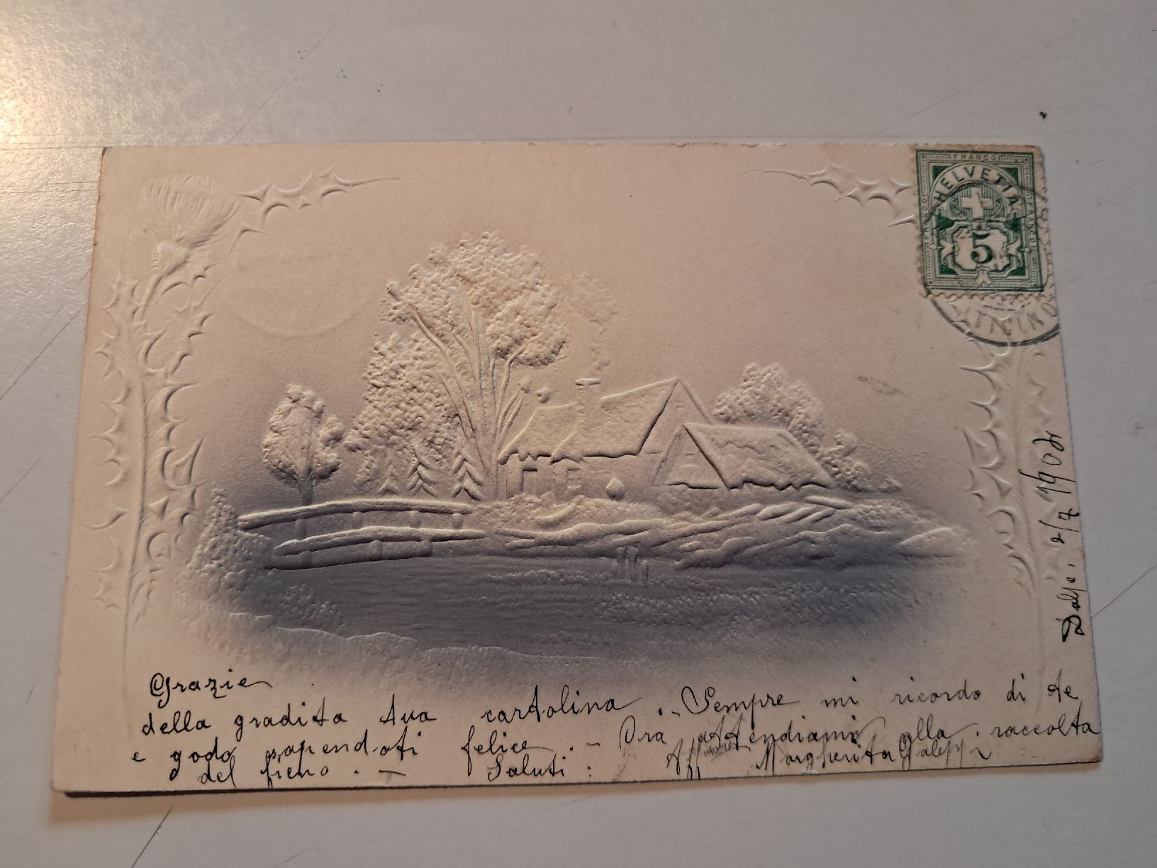 Ansichtskarten: cartolina invernale 1904 – Gebraucht aus Gorduno von ema_7yhp