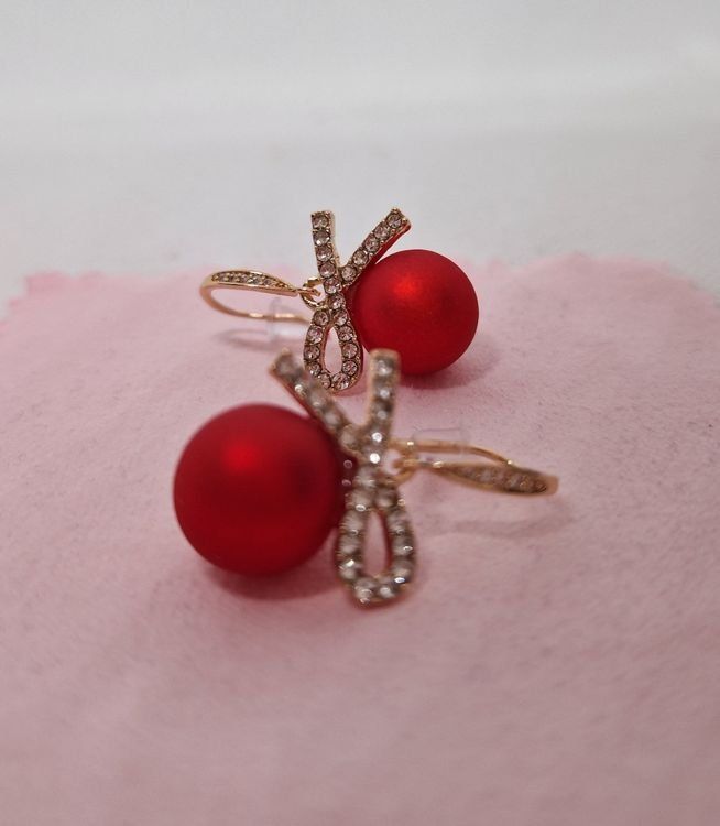Orecchini pendenti & Orecchini a lobo: Schmuck rote Ohrringe runde Kugel – Nuovo (secondo la descrizione) da Rotkreuz venduto da Carbone_Bijou-Shop 2
