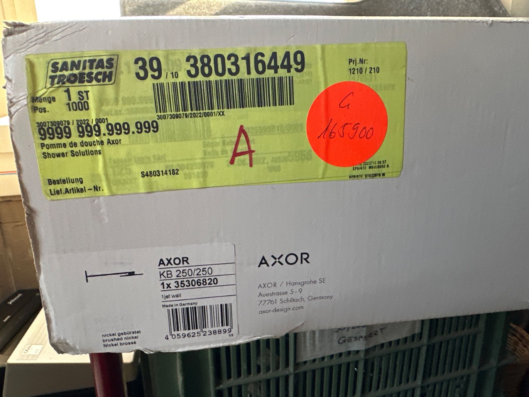 Soffioni doccia: Kopfbrause 250/250 1jet mit Brausearm – Nuovo e nell'imballaggio originale da Brügg BE venduto da TSP02