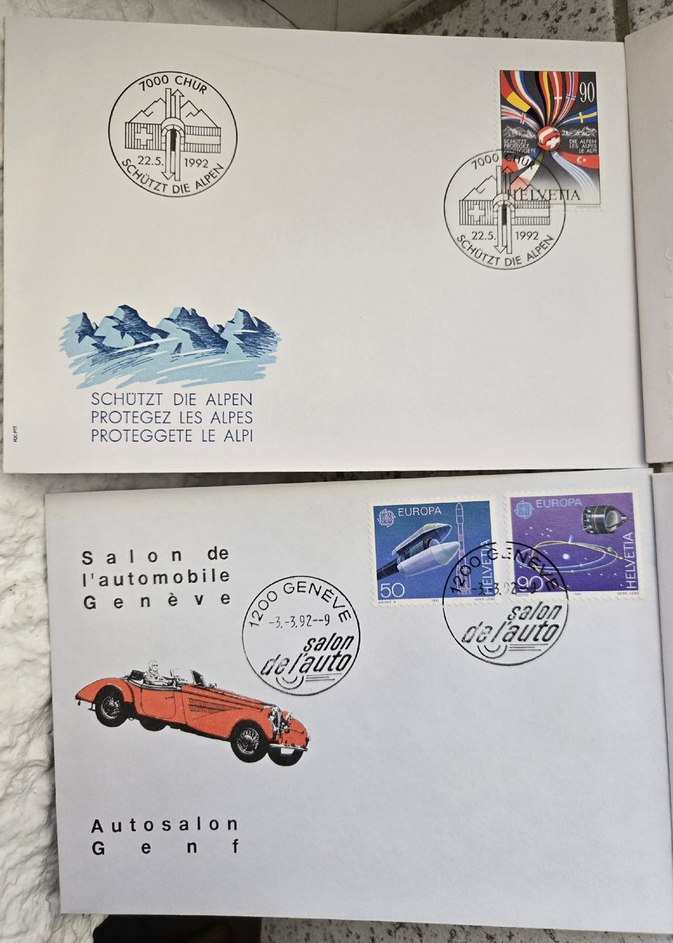 Tutti i francobolli: set de 8 enveloppes 1992 – Usato da Montet (Broye) venduto da CandiceD 3