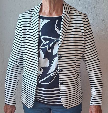 Bogner D-Blazer gestreift weiss schwarz sehr guter Zustand