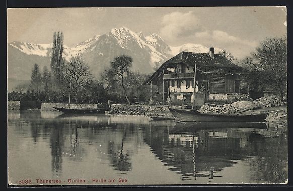 Ansichtskarten: AK Gunten, Haus am Thunersee, 1911 – Gebraucht aus Berlin von bartko-reher
