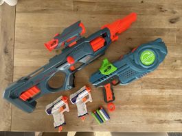 Nerf Elite Arsenal: 4 Blaster + Munition, Top Zustand!