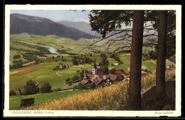 AK Guggisberg, Ortsansicht mit schöner Landschaft