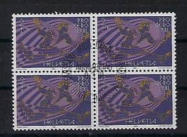 1981 Flugpost Hans Erni Viererblock gestempelt 14865