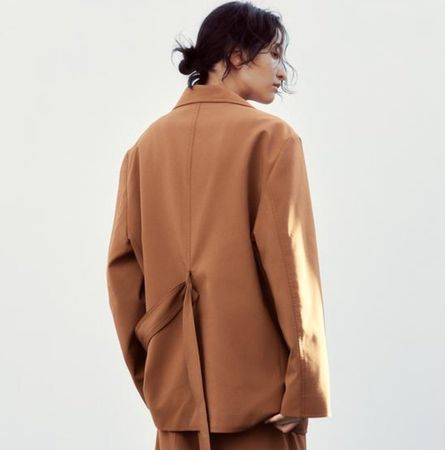 ZARA Blazer mit Gürtel braun Anzugjacke Gr.M-L NEU Fr.99.9