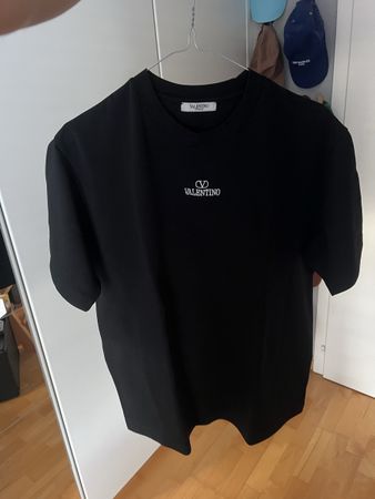 T-shirt Valentino noir avec logo brodé