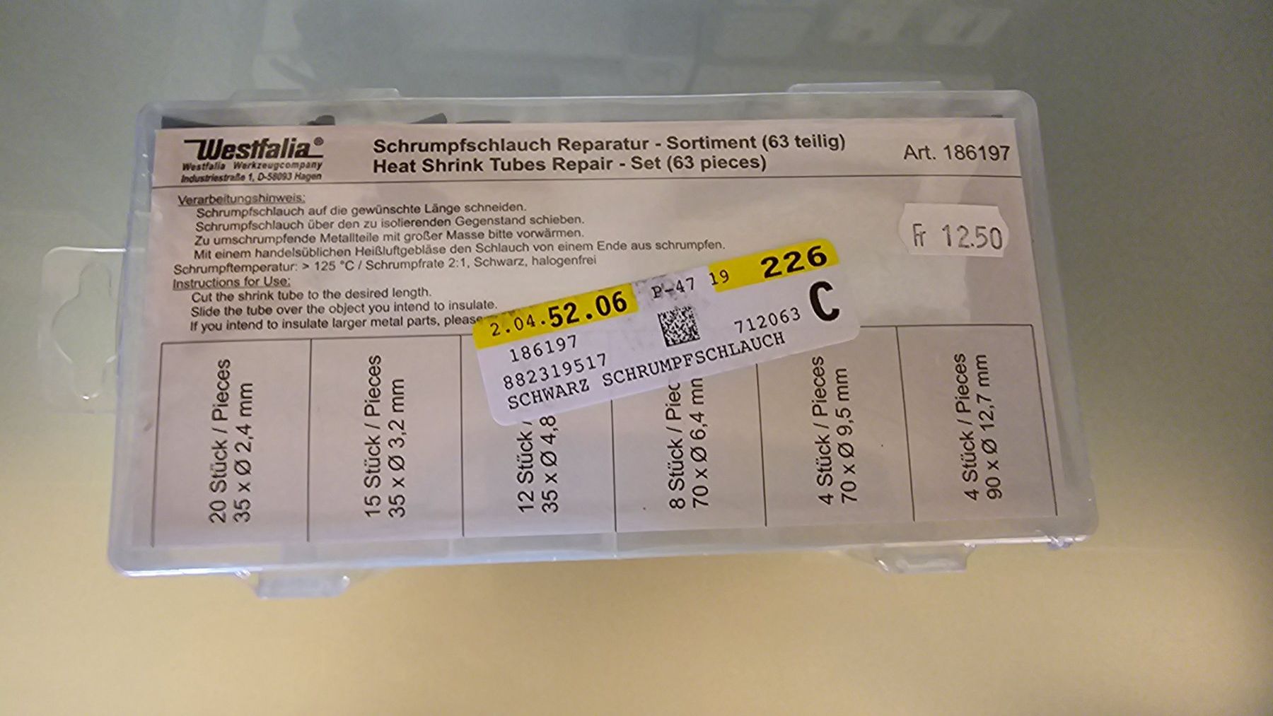 Rohre & Schläuche: Schrumpfschlauch - Box Sortiment – Neu und originalverpackt aus Koppigen von Bracher_Mail-House 1