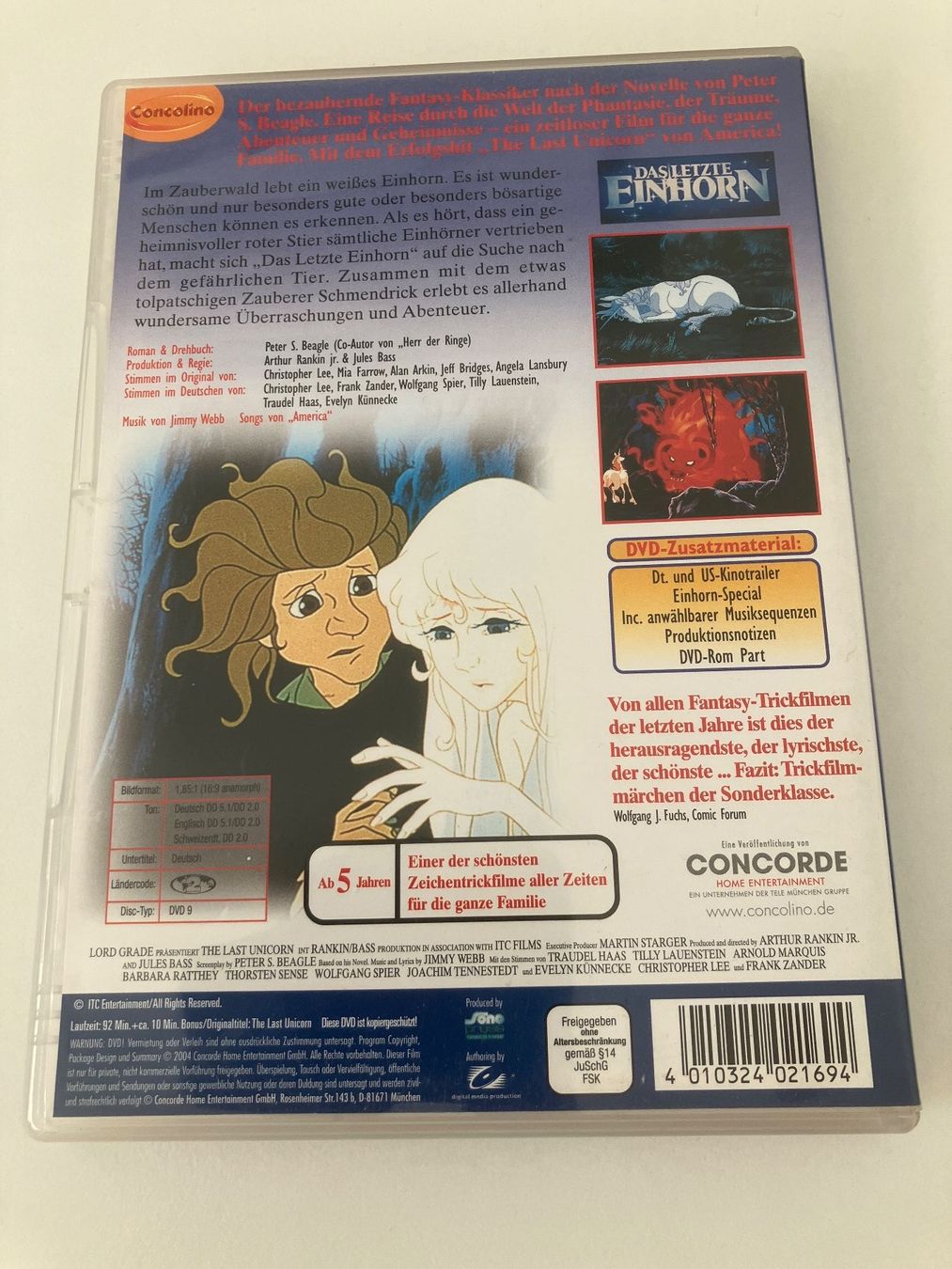 Tutti i DVDs: Das letzte Einhorn (1982) remastered -  DVD – Usato da Arbon venduto da JoJoAs 1