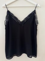 Top noir Zara dentelle bretelles fines T.S