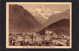 Leucht Postkarte ! Interlaken , gel. 3.Vlll.1937
