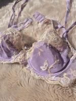 BH MARIE JO 80A NP 180 € FLORAL FLIEDER SPITZE TOP ZU SLIP