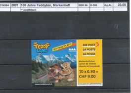 2001 "100 Jahre Teddybär", Markenheftchen, ** postfrisch