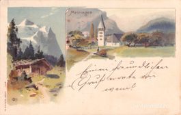 Meiringen BE // 1900 Litho Kirche