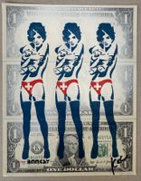 KeC: „Swiss Banksy Girls“, Geldkunst, Echte Dollars, UNIKAT