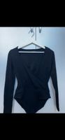 Black Ribbed Long Sleeve Bodysuit