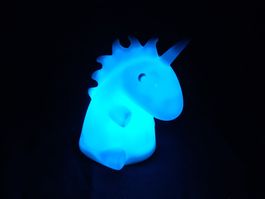 Nachtlicht Einhorn, wechselt die Farbe: H: 13cm