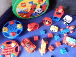 Seltene DUPLO Box PANDA  voll mit Primo- u.div.Steine