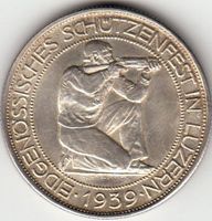 5 Franken Schützentaler Luzern 1939 unz.