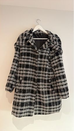 Damen Mantel kariert 42 schwarz weiss gebraucht
