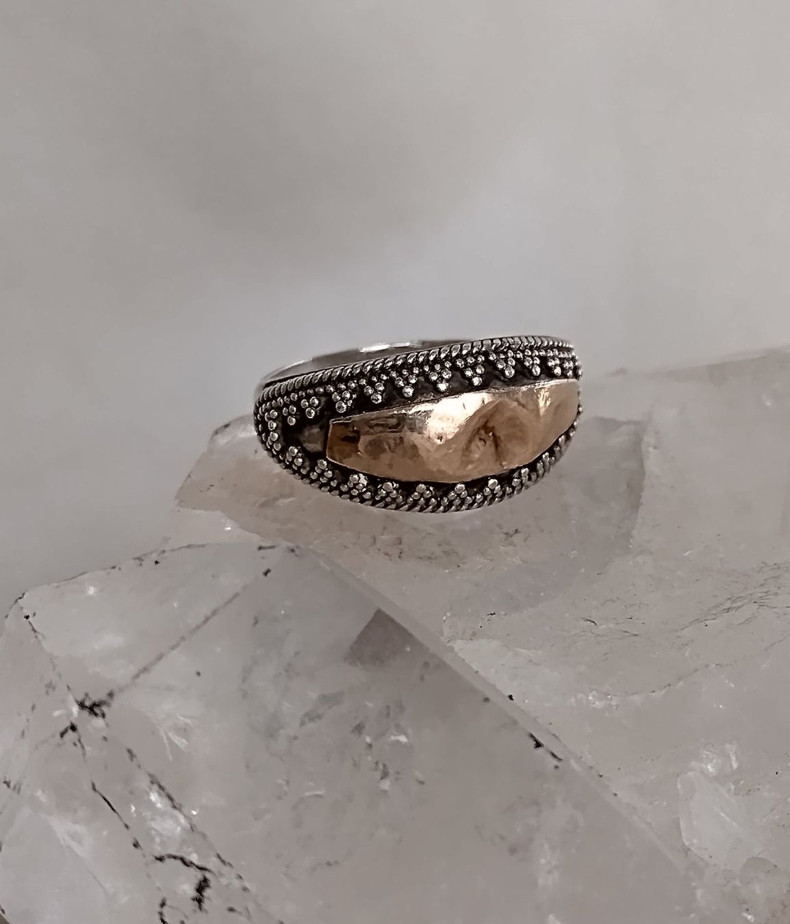 Anelli: VINTAGE RING SILBER 925 MIT GOLDEINLAGE – Usato da Romanshorn venduto da Glitzer-Paradies 1
