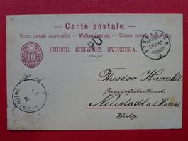 1880, AK von STANSSTAD nach NEUSTADT (Pfalz) DE.