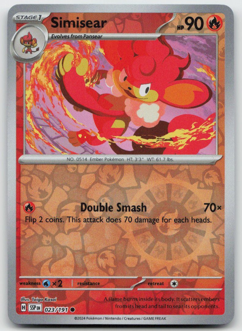 Pokémon Carte collezionabili: Pokemon Simisear Reverse 023/191 SSP EN 2024 – Usato da Lugano venduto da VlaseCard