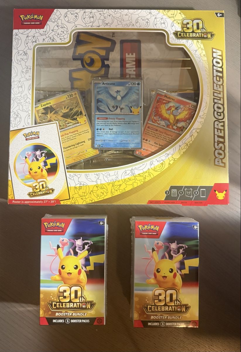 Pokémon Sammelbilder & Trading cards: Pokémon celebration 30th 2x bundle 1x poster ENG – Neu und originalverpackt aus Thônex von retrolovech