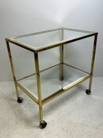 Eleganter Servierwagen Messing & Glas Vintage 60er/70er