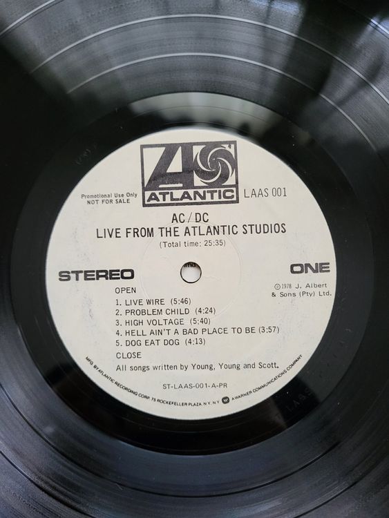 AC/DC PROMO LP - !!! Live from the Atlantic Studios !!! (Gebraucht) in ...