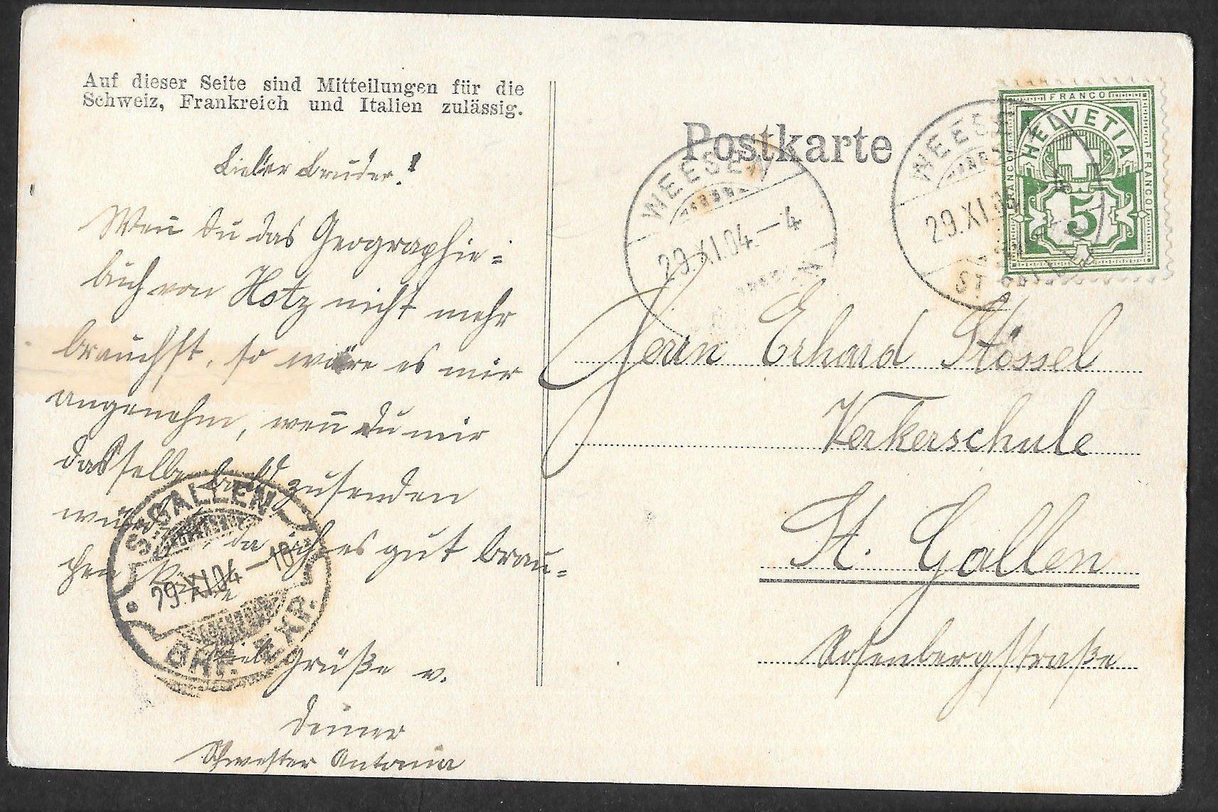 Cartoline postali: Weesen Teilansicht mit See – Usato da Olten venduto da clotaldi 1
