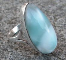 ♥ MASSIV / RING / LARIMAR - ATLANTIS STEIN / GROSSE 56 ♥