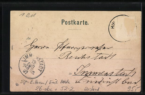 Cartoline postali: sign. E. Hansen /Emil Nolde: Die sieben  – Usato da Berlin venduto da bartko-reher 1