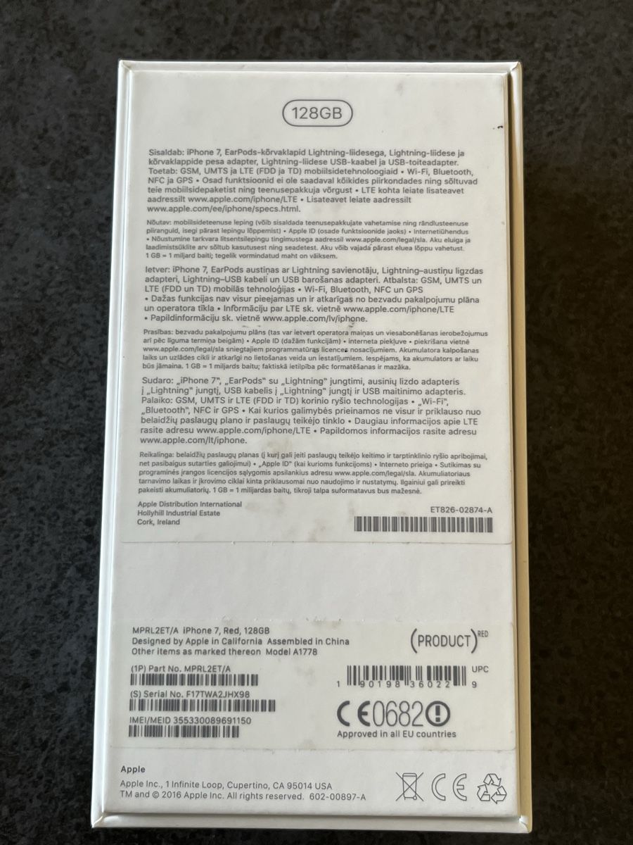 Apple Telefoni cellulari / Smartphones: iPhone 7 red – Usato da Basel venduto da Cmueggi 1