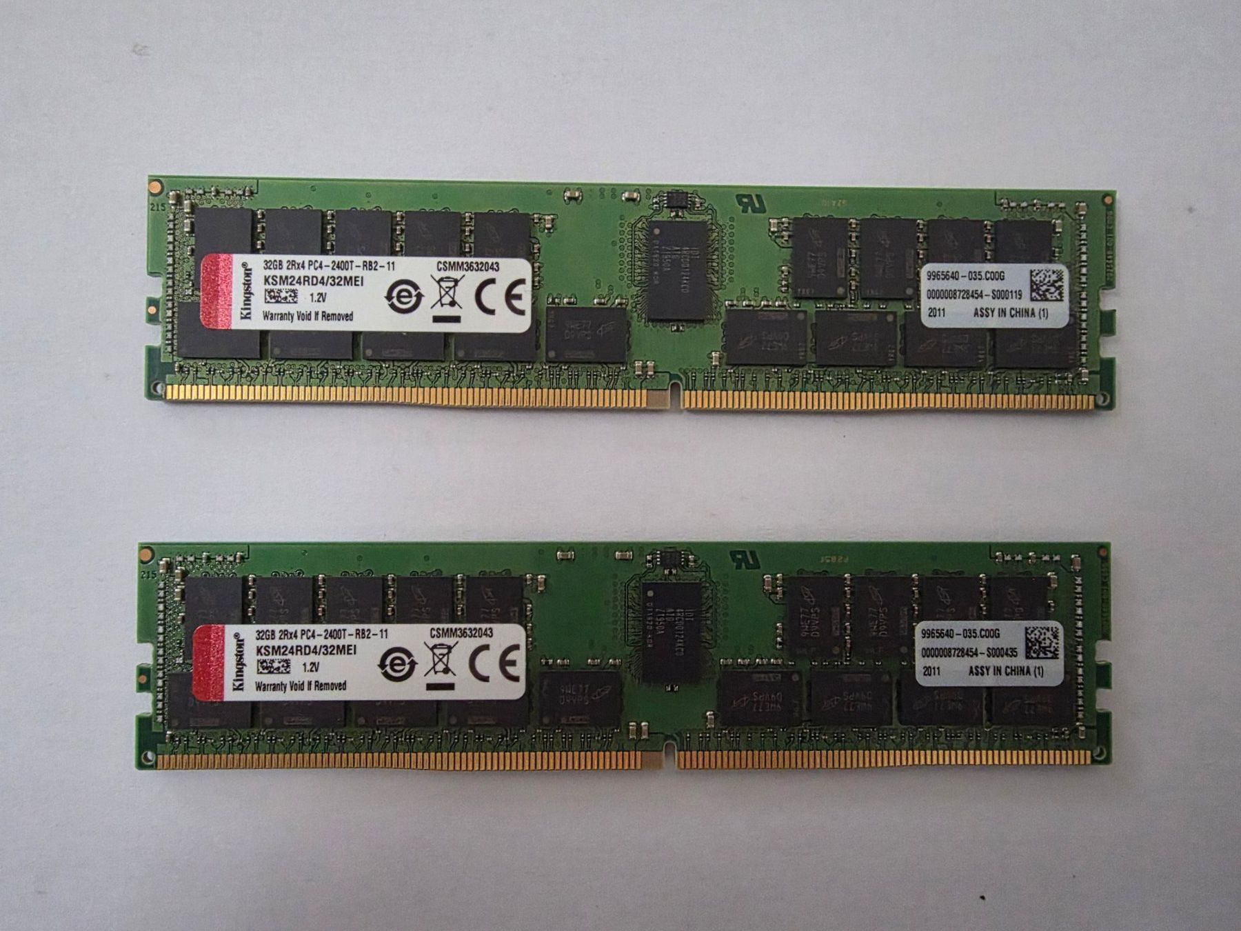 Kingston Memoria / RAM: 2× 32 GB Kingston Server RAM DDR4 ECC Registered = 64 GB – Usato da Zürich venduto da z3ygKdDn