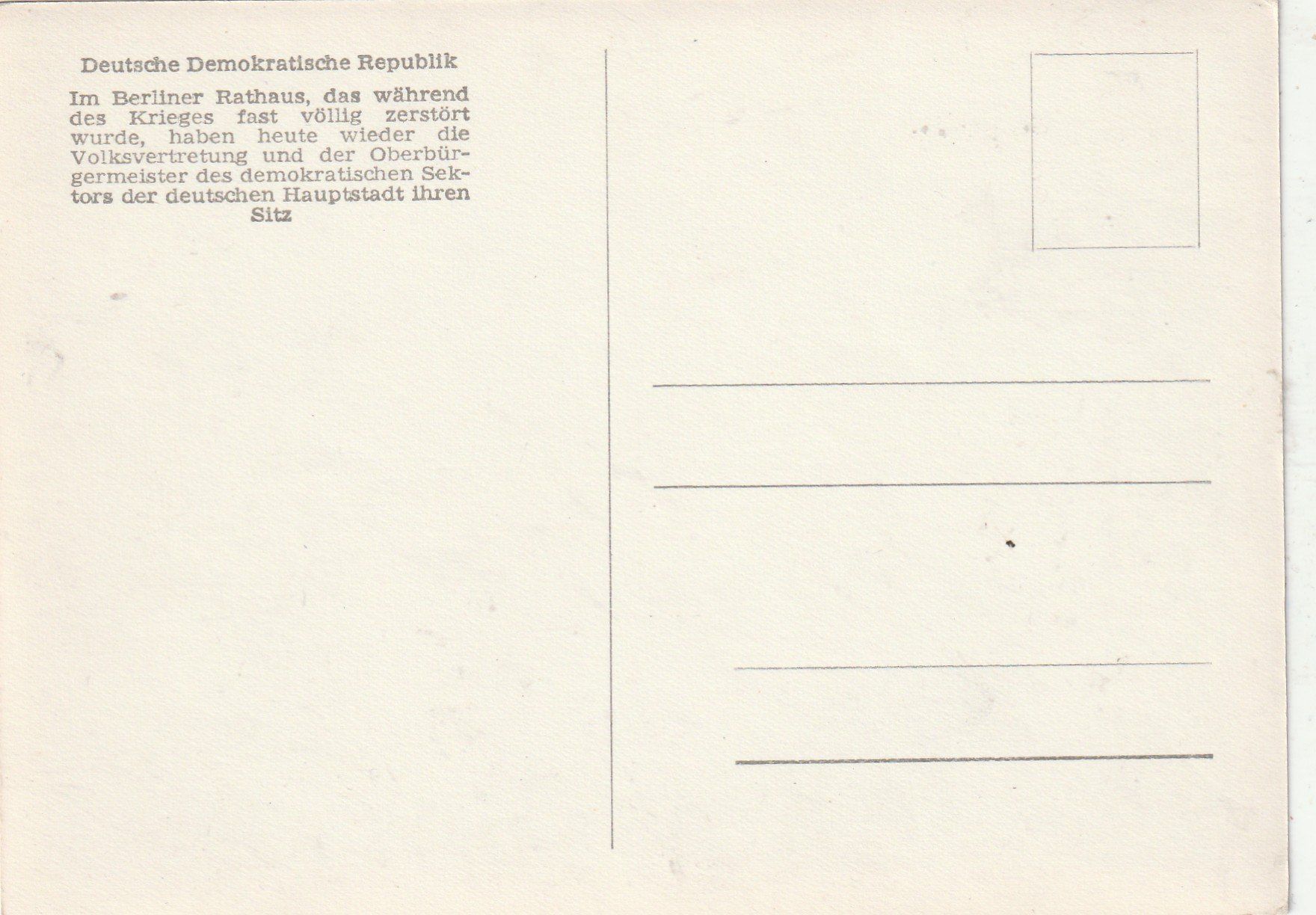 Cartoline postali: DDR berliner Rathaus – Usato da Lumbrein venduto da made02 1