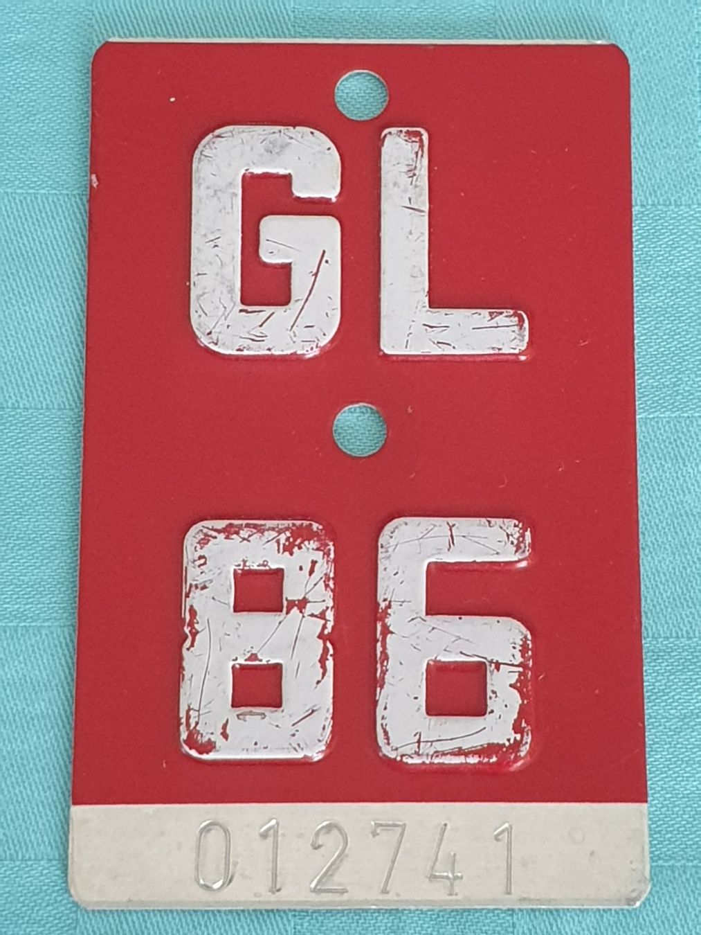 Schilder: Fahrradnummer Velonummer GL 86 – Gebraucht aus Mörschwil von spirspi